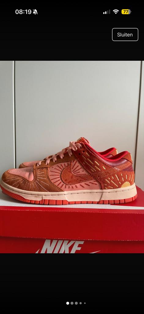 Nike Dunk Low Winter Solstice - Maat 40 - Zeldzaam (ZGN), Ophalen of Verzenden, Zo goed als nieuw, Oranje, Sneakers of Gympen
