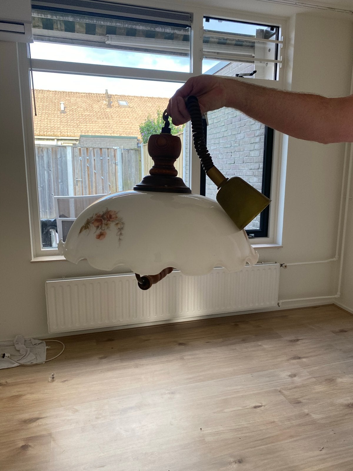 Vintage hanglamp met bloemmotief, Ophalen