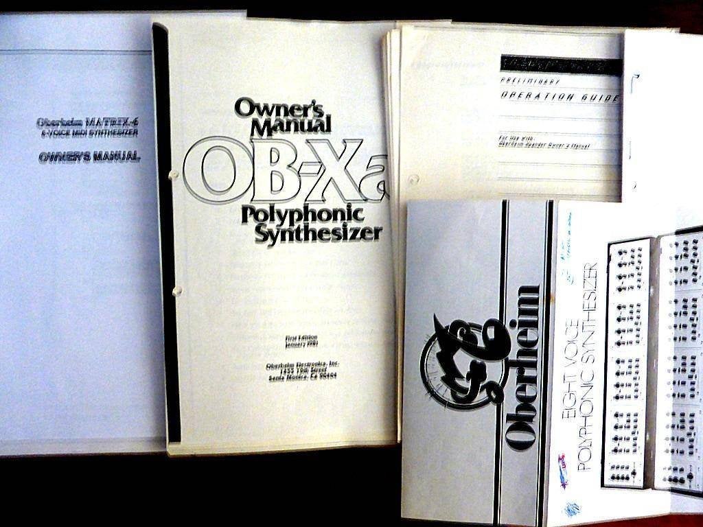 8 handleidingen en schema's van OBERHEIM synthesizers, Ophalen of Verzenden, Gebruikt, Keyboard of Synthesizer
