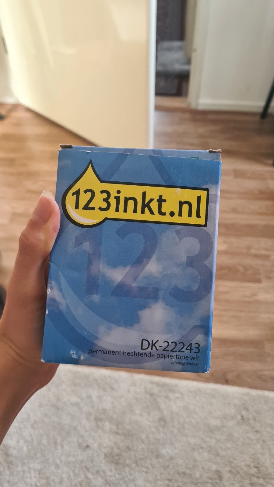 123inkt DK-22243 Permanent Hechtende Papiertape, Computers en Software, Ophalen of Verzenden, Nieuw, Tape-label, 123inkt.nl