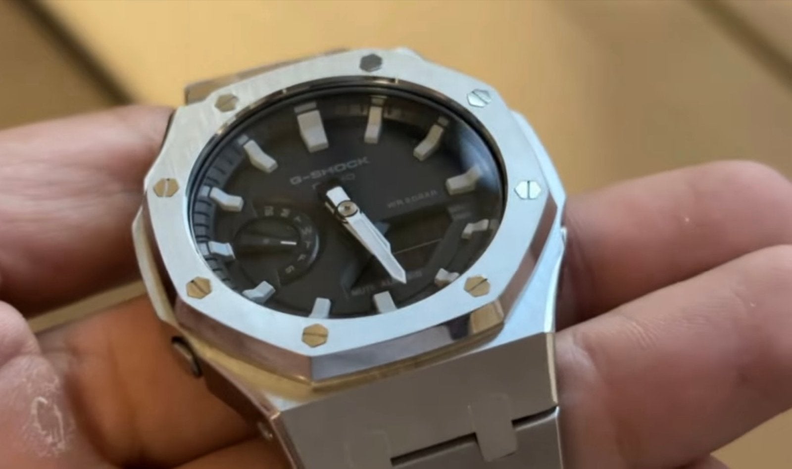 Casio G-Shock GA-2100 Mod Oak - Full Steel Casioak, Casio, Staal, Polshorloge, Nieuw