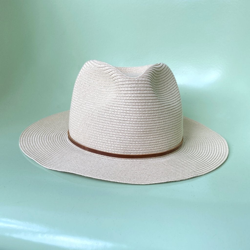 Brixton Wesley Straw Fedora hoed – Maat S, Hoed, Brixton, Ophalen of Verzenden, 57 cm (M, 7⅛ inch) of minder