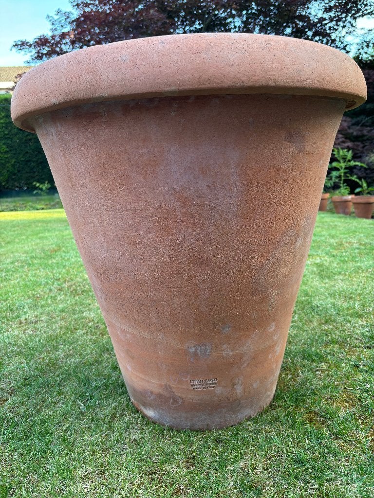 Hele Grote Zeer Exclusieve Enzo Zago Terracotta Bloempot, Ophalen, 40 cm of meer, Rond, Zo goed als nieuw