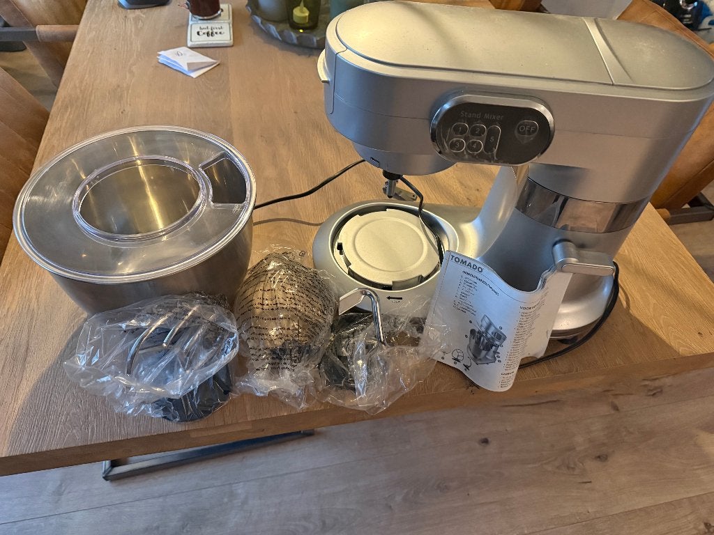 Tomado TM-2436 Mixer - 1000 Watt - Zo goed als nieuw, Witgoed en Apparatuur, Ophalen, 4 liter of meer, 3 snelheden of meer, Zo goed als nieuw
