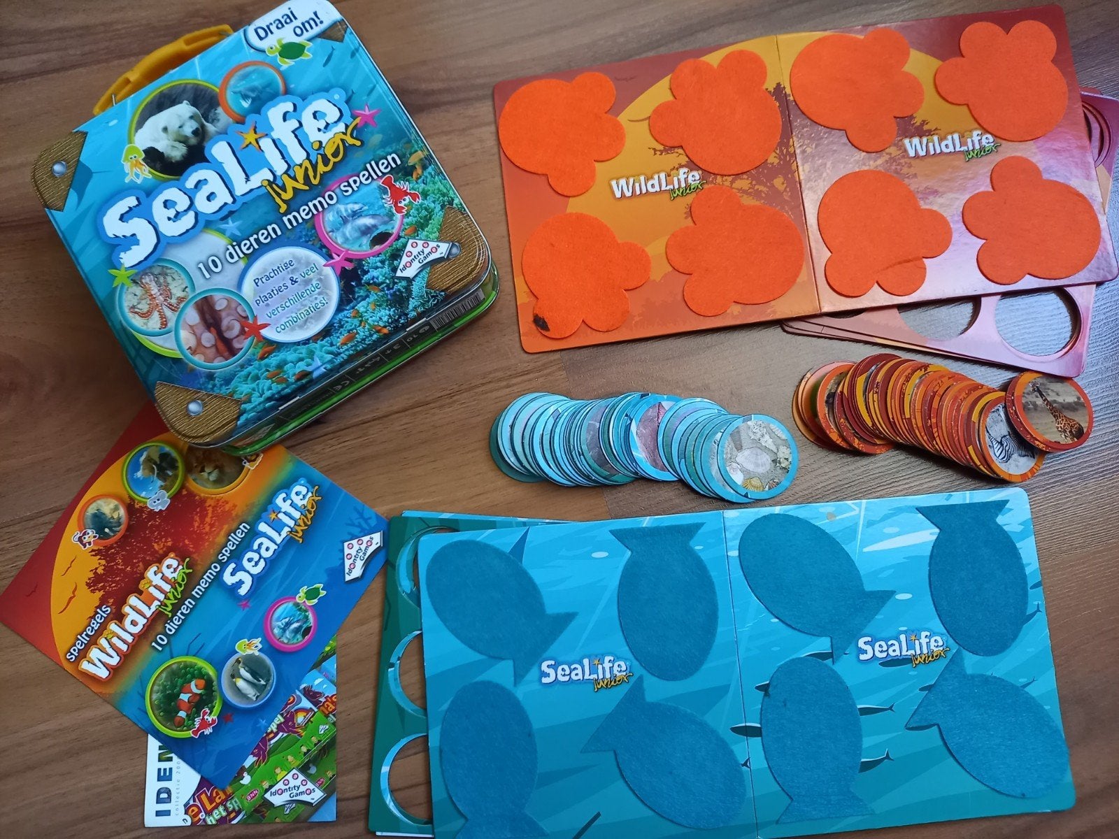 Wildlife / Sealife - 10 dieren memo spellen in koffer, Ophalen of Verzenden, Gebruikt