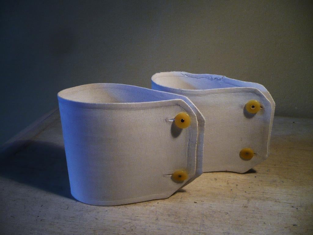 Setje prachtige oude brocante Franse harde manchetten, Antiek en Kunst, Antiek | Kleding en Accessoires, Ophalen, Heren