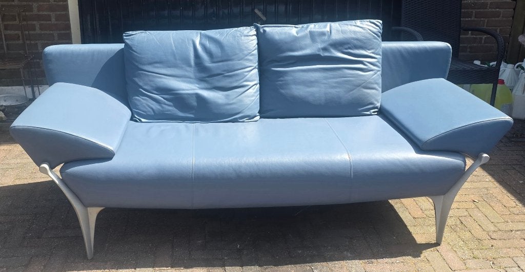 Rolf Benz Blauwe Design Bank 1600 vintage, Ophalen, Gebruikt, Minder dan 75 cm, 150 tot 200 cm
