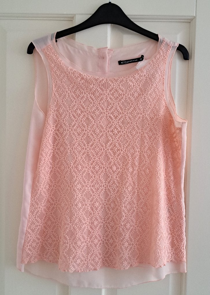 Expresso nude roze top met kant voor, knopen achter 38 45917, Maat 38/40 (M), Expresso, ., Ophalen of Verzenden