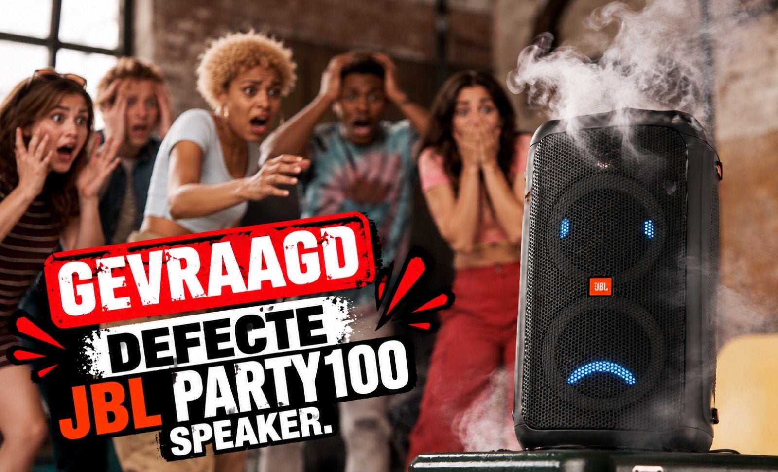 Gevraagd: Defecte JBL Partybox 100 Speaker