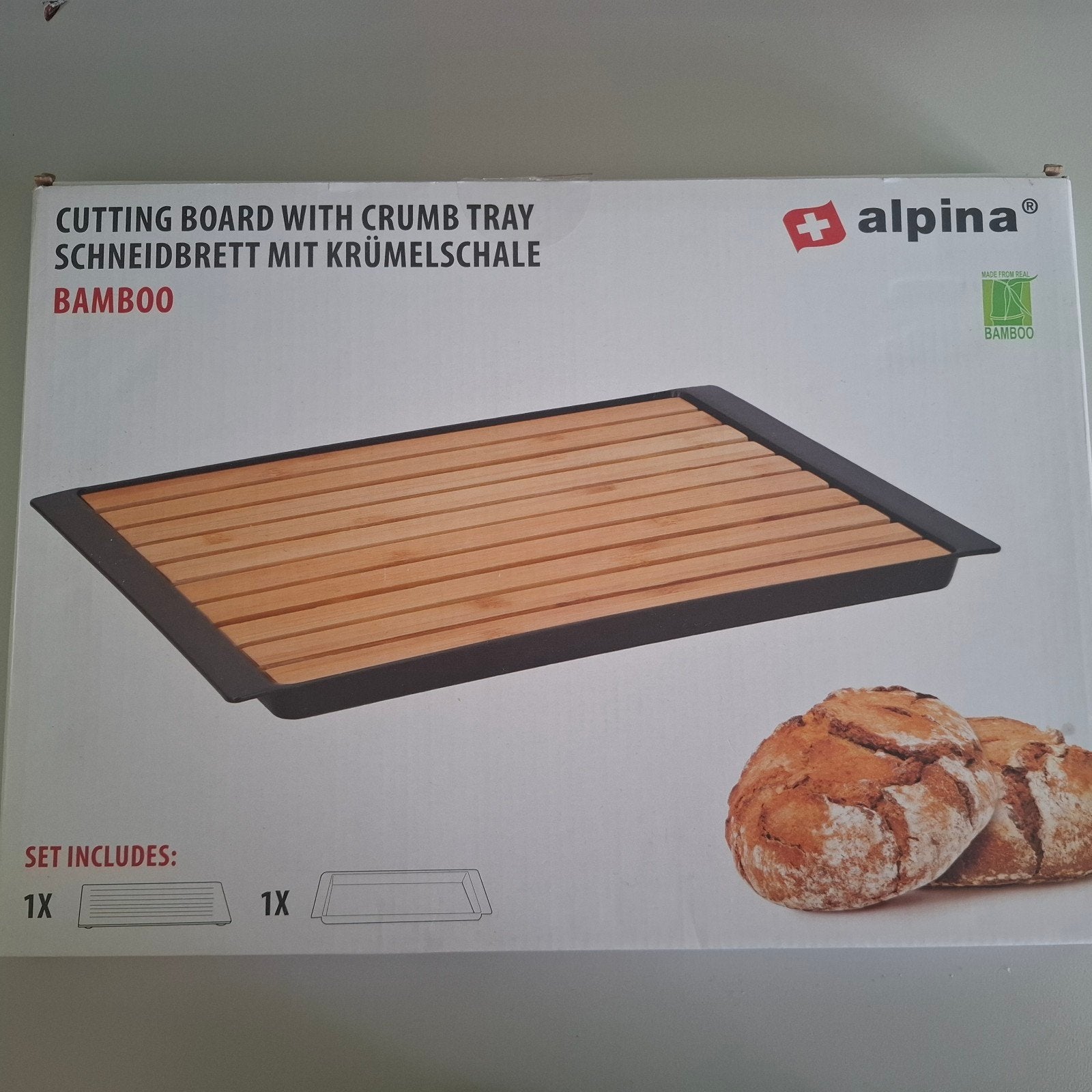 Alpina Bamboe Snijplank met Kruimellade, Hout, Snij-/serveerplank, Nieuw, Ophalen of Verzenden