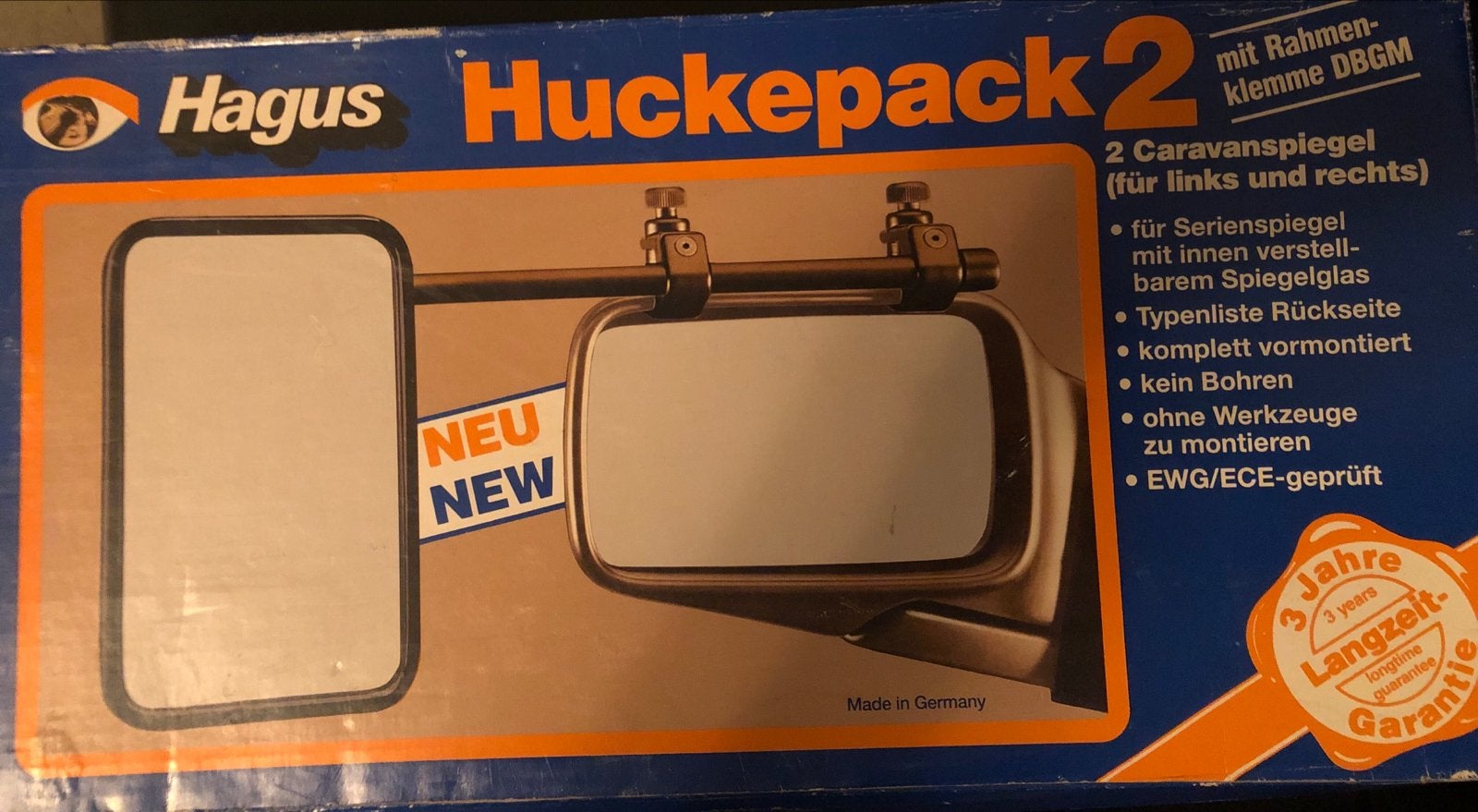 Vintage Hagus Huckepack 2 Caravan Spiegels (links en rechts), Ophalen, Nieuw