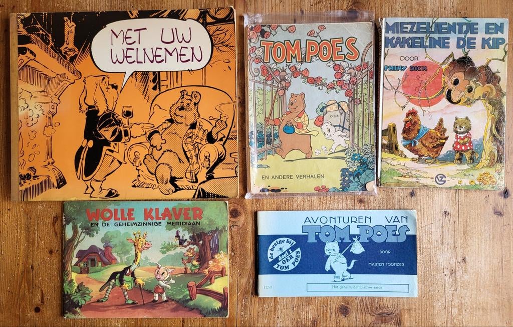 Marten Toonder, Phiny Dick - Bommel, Wolle Klaver, Miezelien, Gelezen, Marten Toonder, Ophalen of Verzenden, Meerdere stripboeken
