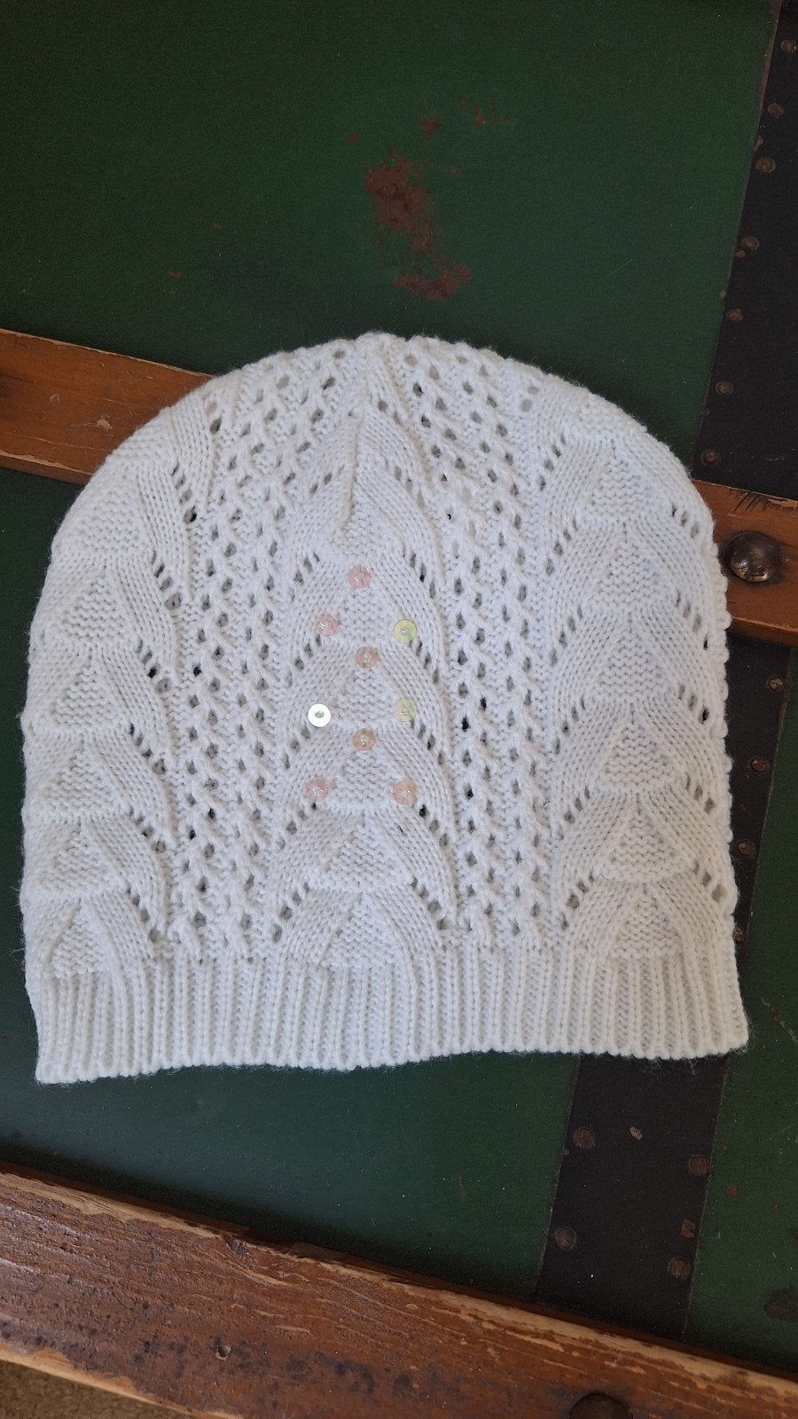 Brocante fijn gebreid mutsje, Antiek en Kunst, Antiek | Kleding en Accessoires, Ophalen of Verzenden, Kinderen