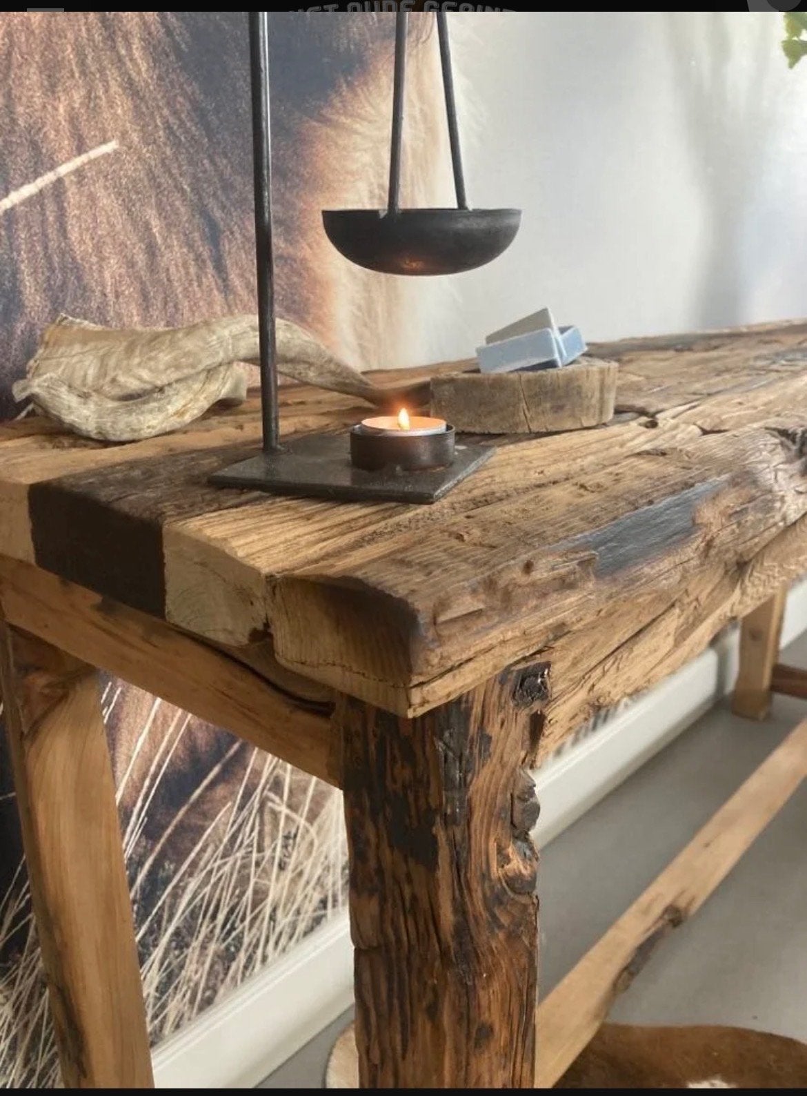 Sidetable van Railway Wood - 160x45x77 cm, Ophalen, Gebruikt, 150 tot 200 cm, Overige houtsoorten