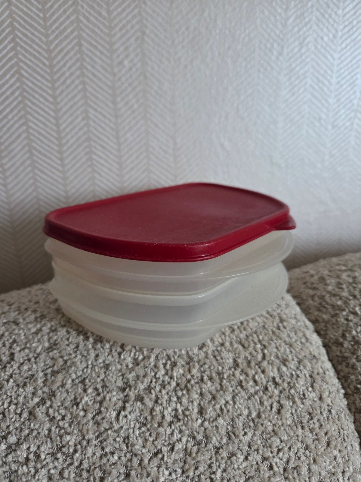 Tupperware vleeswarenbakjes - set van 3, Gebruikt, Overige kleuren, Bewaardoos, Met deksel