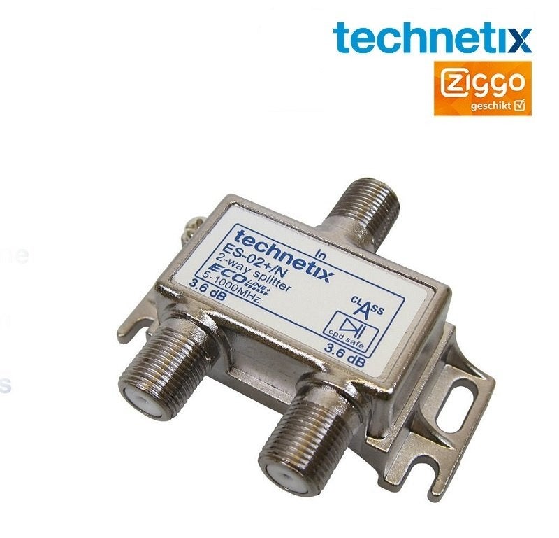 F-Connector Splitter - Technetix (mét Gratis verzending), Verzenden, Nieuw, Minder dan 2 meter, Overige kabels
