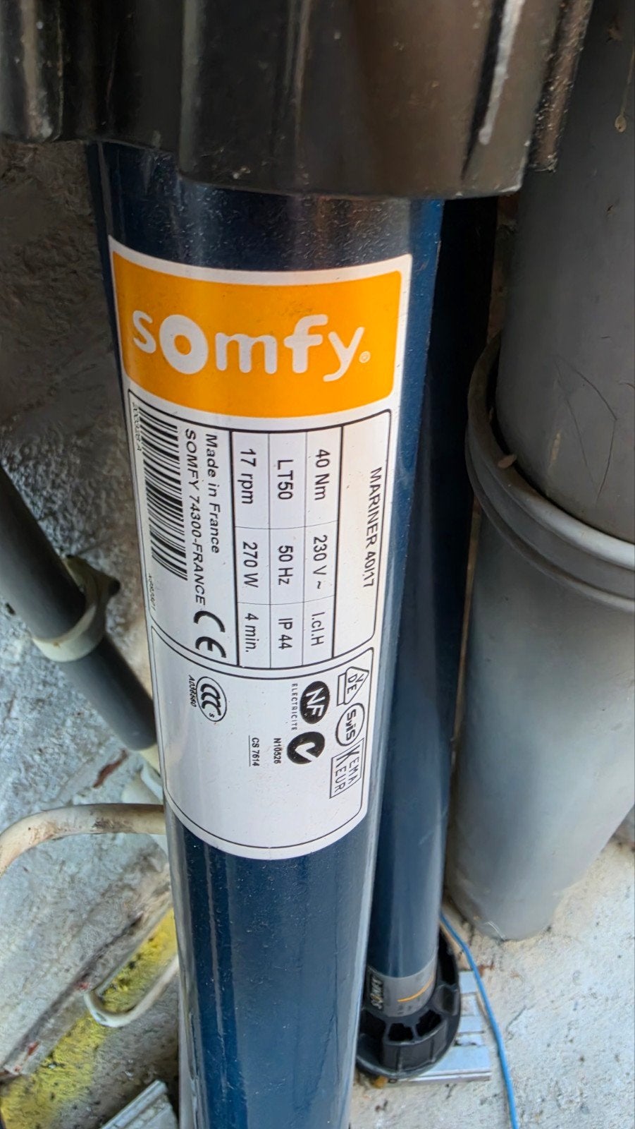8 Somfy en Apollo rolluikmotoren - 17 rpm, 230V, Doe-het-zelf en Verbouw, Ophalen of Verzenden, Gebruikt