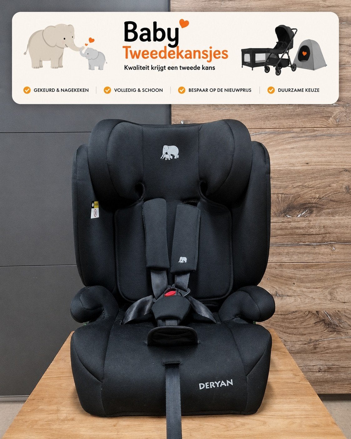 Deryan i-Size Autostoel 76-150 cm (15 mnd-12 jr) Outlet, Ophalen, Nieuw, Overige merken, Isofix