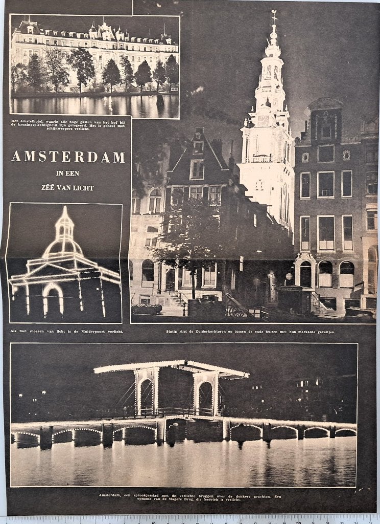Amsterdam1948, alles verlicht voor kroning Prinses Juliana, Verzenden, 1940 tot 1960, Gebruikt, Overige onderwerpen
