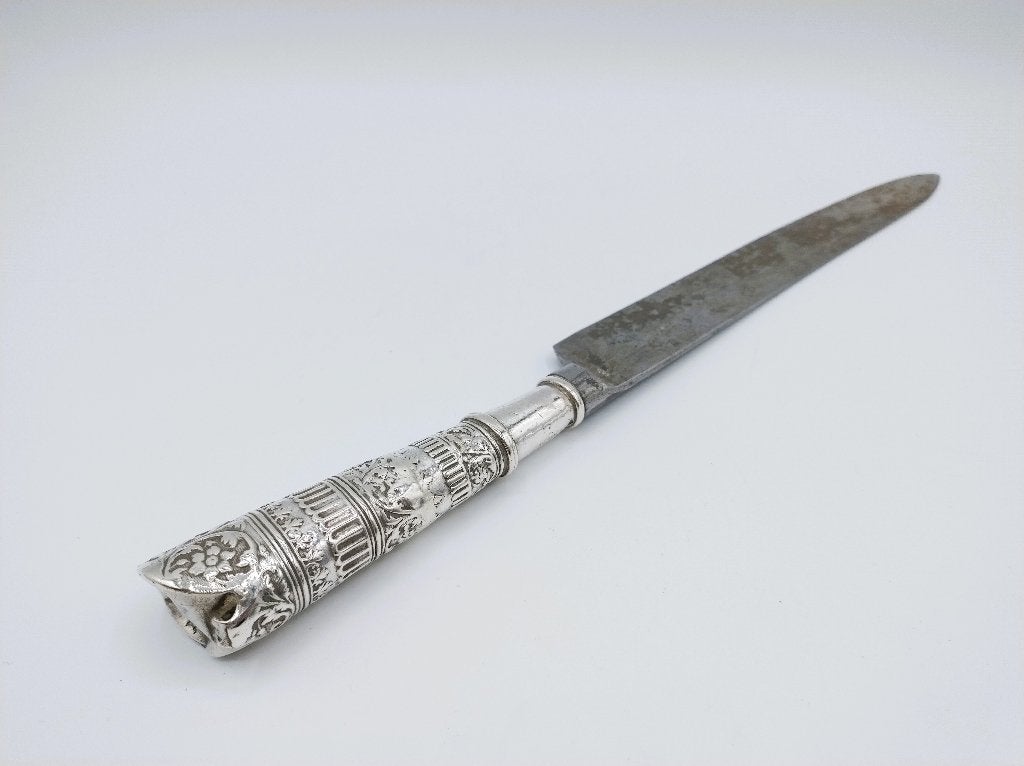 Mes met zilveren heft, A. Koekebakker, Amsterdam, 1792, Verzenden, Zilver