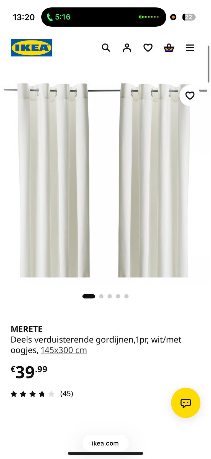 Ikea gordijnen, Duo rolgordijn, Wit, Nieuw, Ophalen of Verzenden