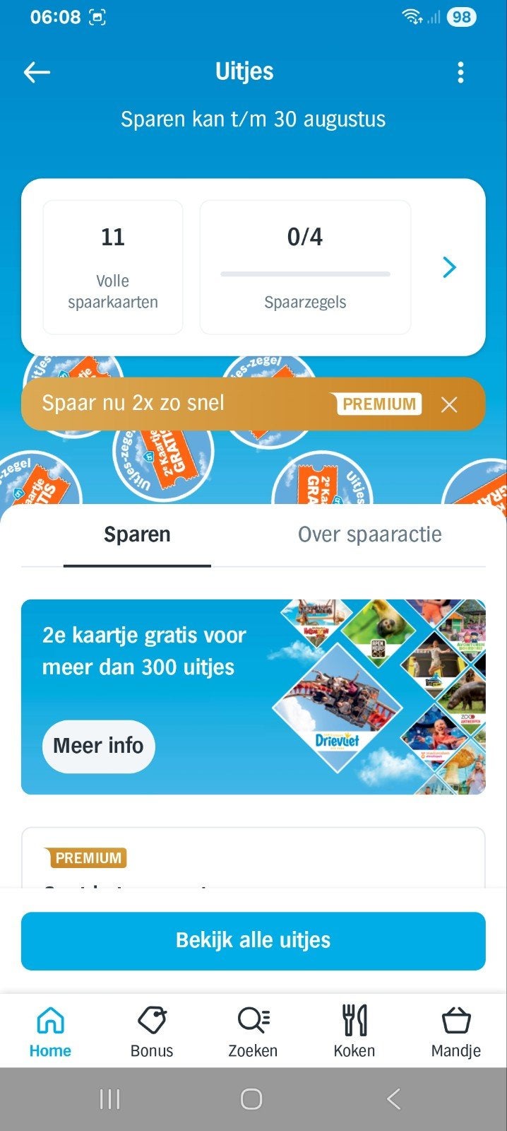 11 spaarkaarten uitjes Albert Heijn, Drie personen of meer, Kortingskaart