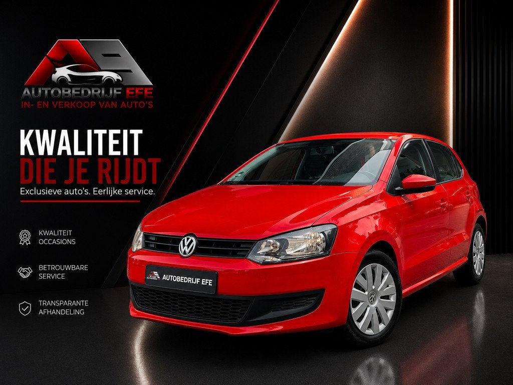 Volkswagen Polo 1.2 Easyline Airco*ElktrRmn*Strbkr, Auto's, Voorwielaandrijving, Euro 5, Zwart, Electronic Stability Program (ESP)