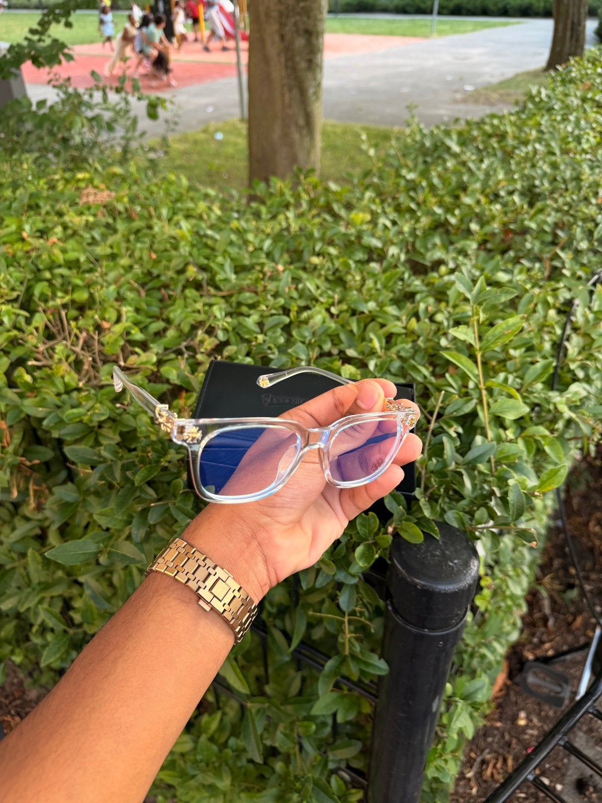 Chrome Hearts Bril - Transparant met Blauwe Glazen, Sieraden, Tassen en Uiterlijk, Zonnebrillen en Brillen | Heren, Nieuw, Bril