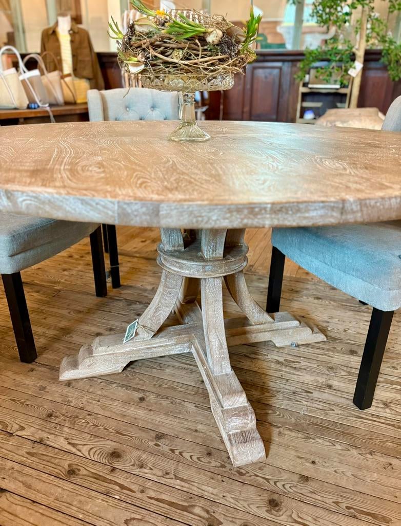 Landelijke ronde eettafel van mango hout, nieuw!!, Ophalen
