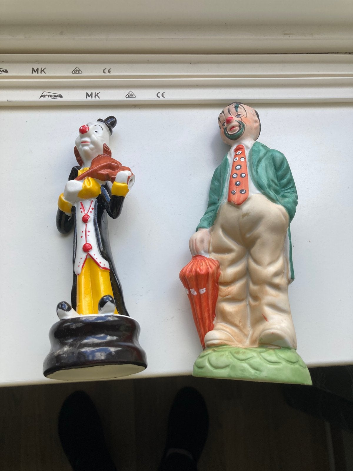 2 clowns op voetstuk, Ophalen of Verzenden, Zo goed als nieuw, Mens