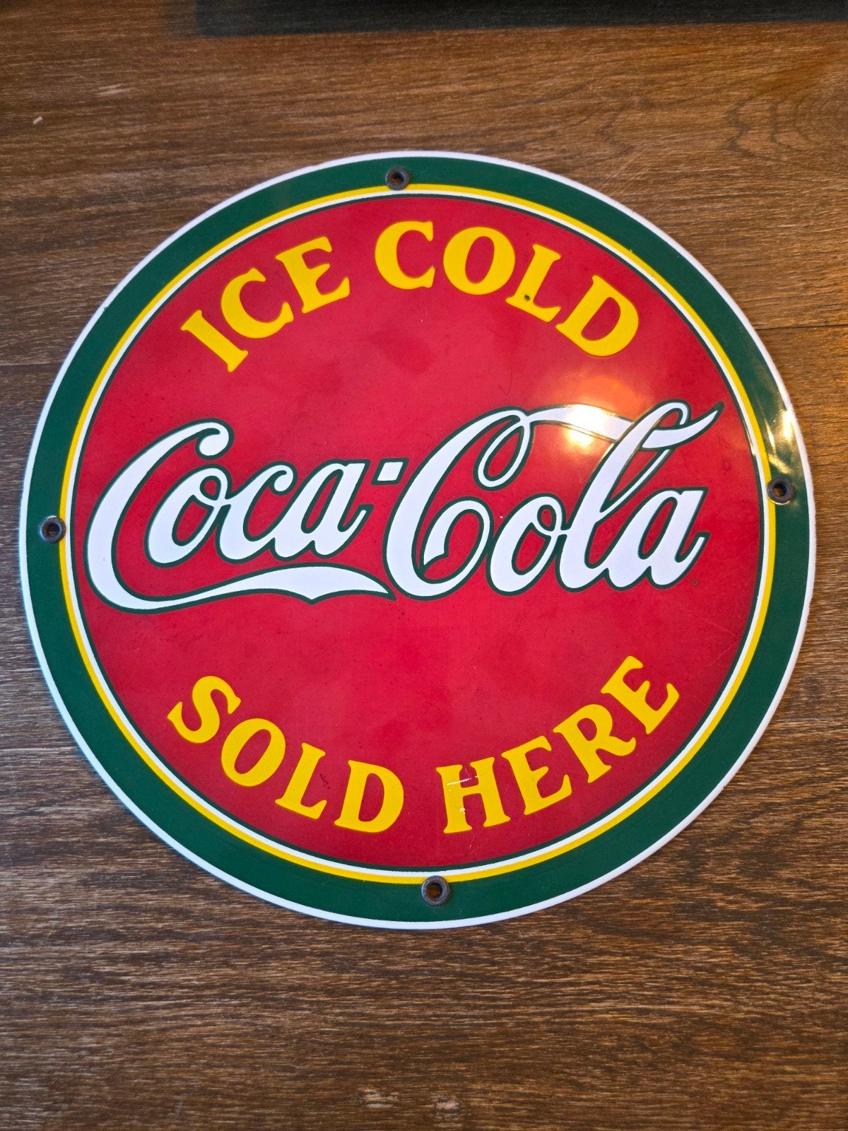 Coca-Cola reclamebord - Ice Cold Sold Here - Reproductie, Ophalen of Verzenden, Zo goed als nieuw, Reclamebord