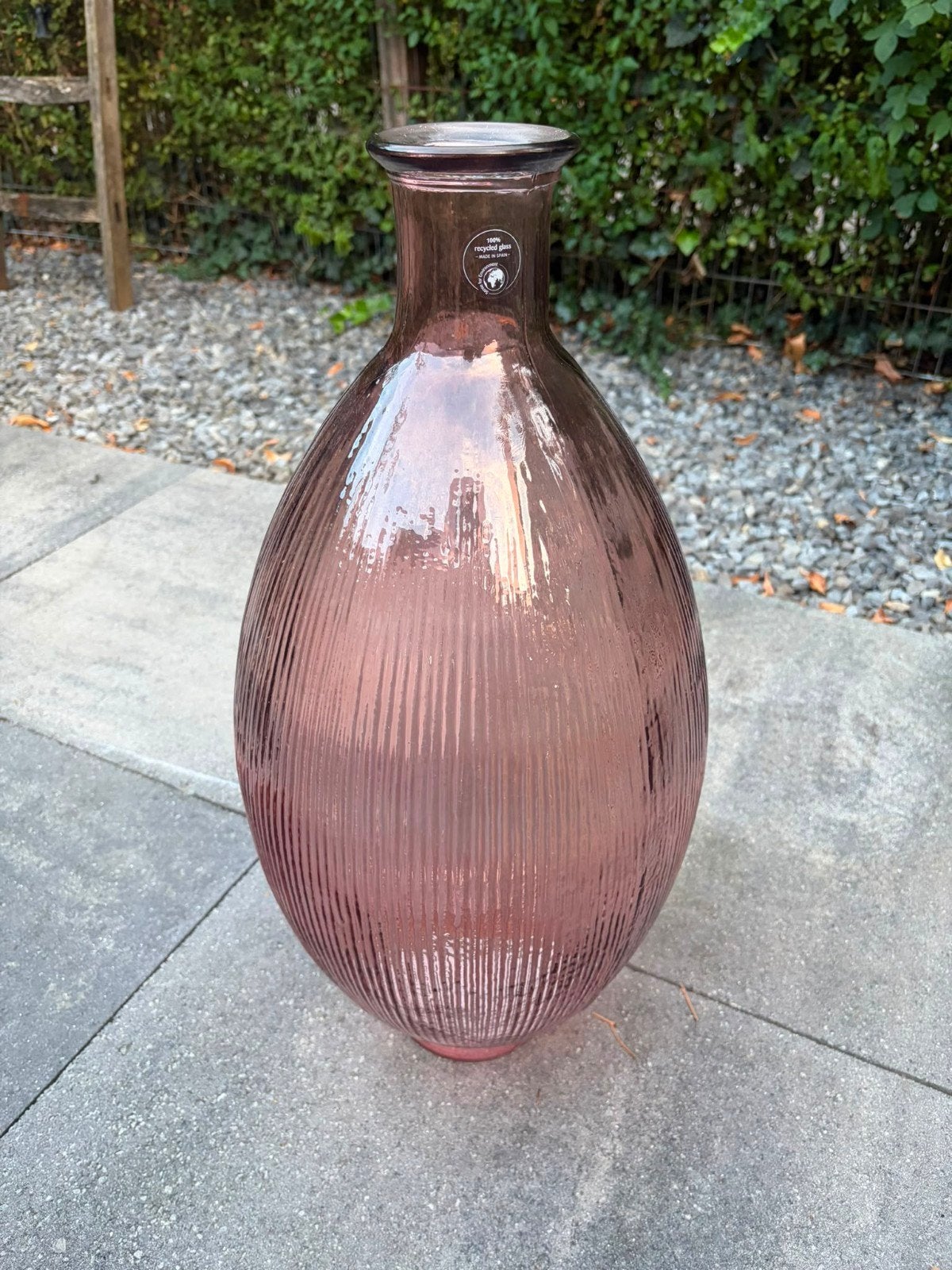 Grote paarse vaas van gerecycled glas, Ophalen