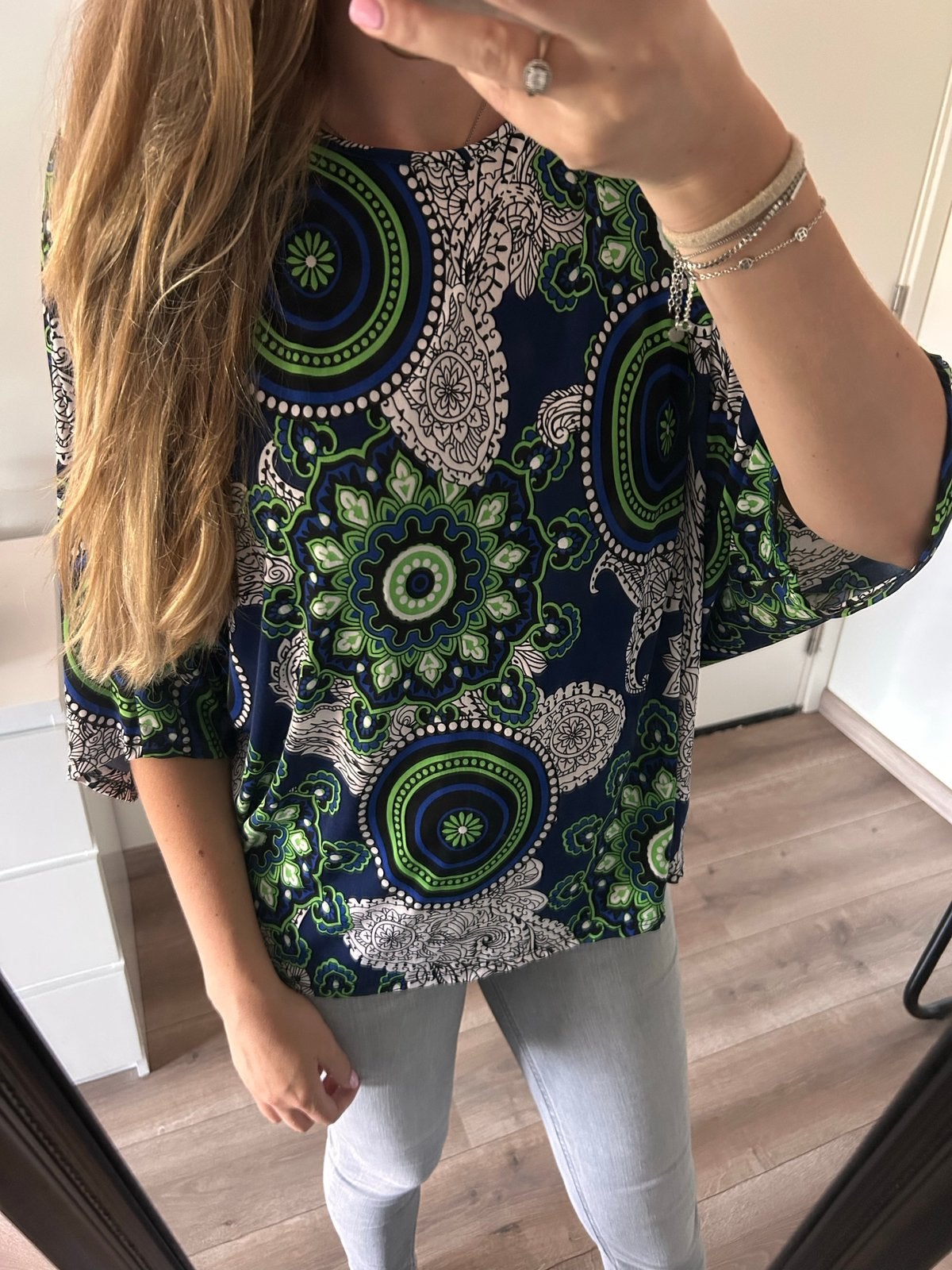 My Style blouse met print - Nieuw, Kleding | Dames, Maat 38/40 (M), Blauw, Nieuw, Ophalen of Verzenden