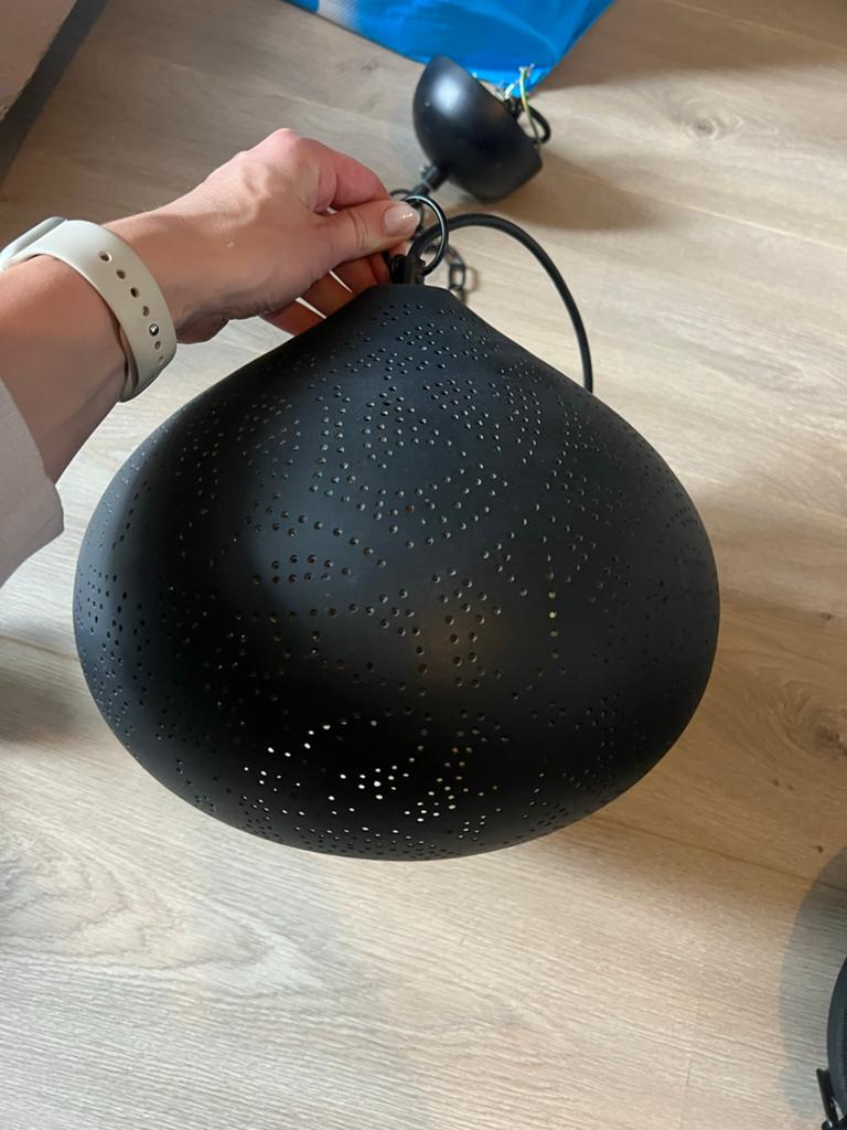 Marokkaanse lamp met gouden binnenkant, Huis en Inrichting, Lampen | Hanglampen, Ophalen, Zo goed als nieuw, Metaal, Minder dan 50 cm