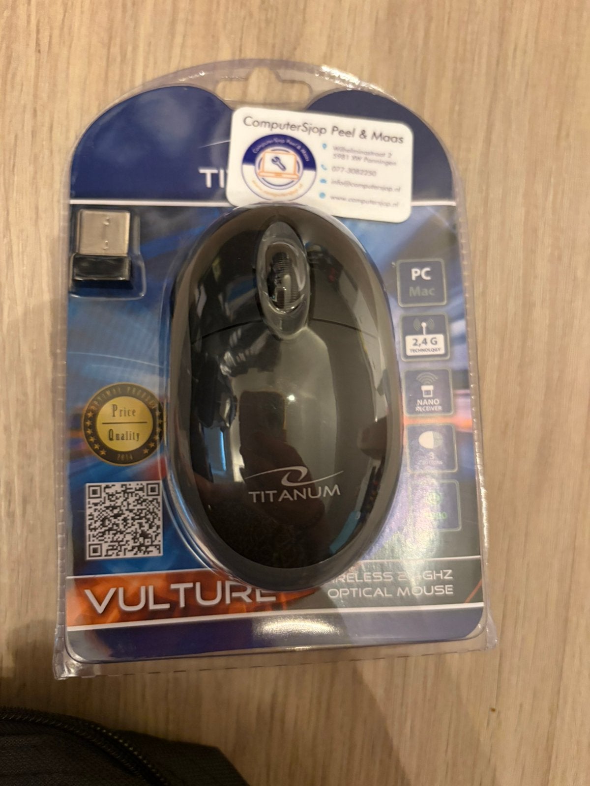 Draadloze muis Titanum 3D Vulture 2.4 GHz optisch, Computers en Software, Ophalen of Verzenden, Nieuw, Draadloos, Muis