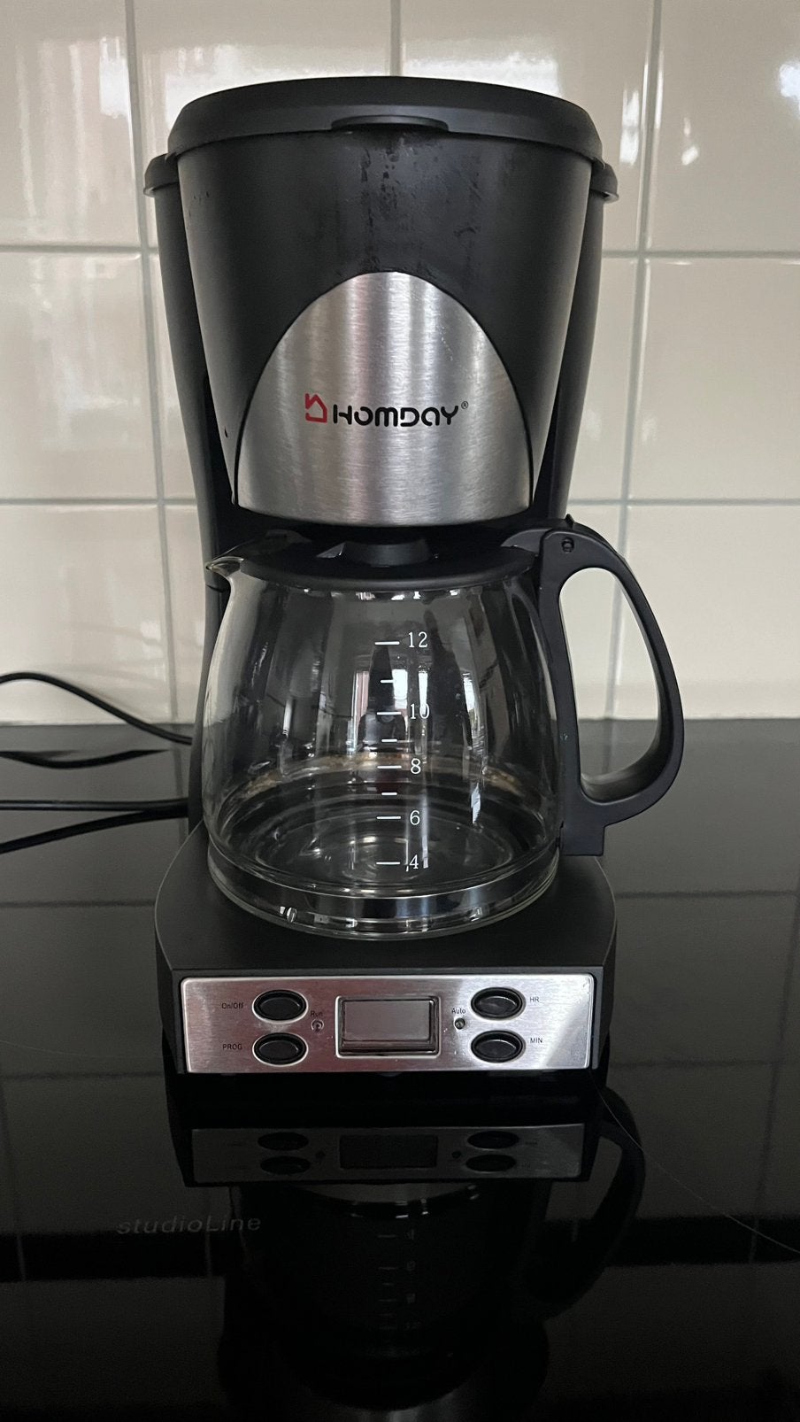 Homday zwart koffiezetapparaat, 10 kopjes of meer, Ophalen of Verzenden, Gebruikt, Koffiemachine