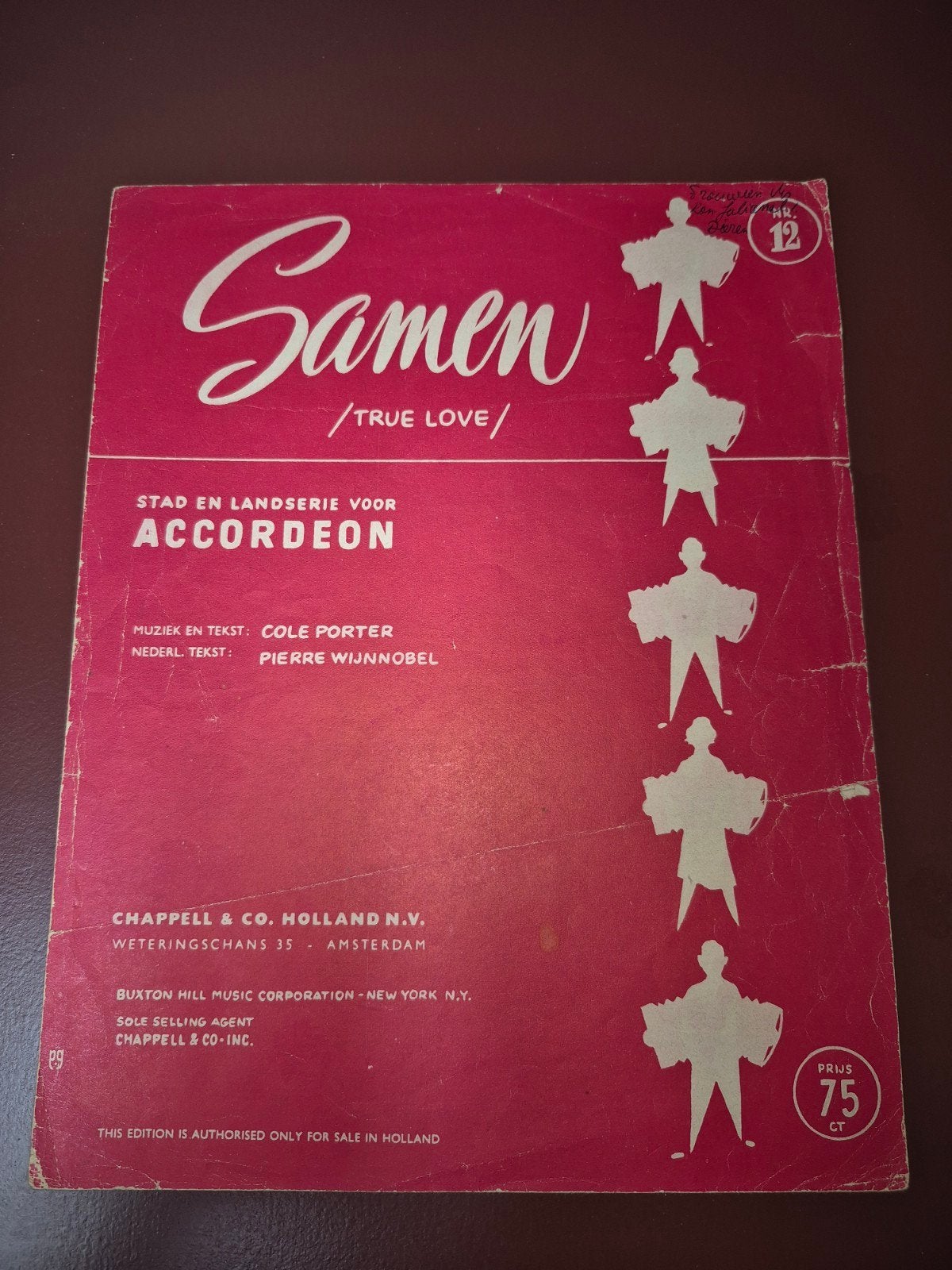 True Love (Samen) - Accordeon bladmuziek, Muziek en Instrumenten, Bladmuziek, Gebruikt, Ophalen of Verzenden, Artiest of Componist