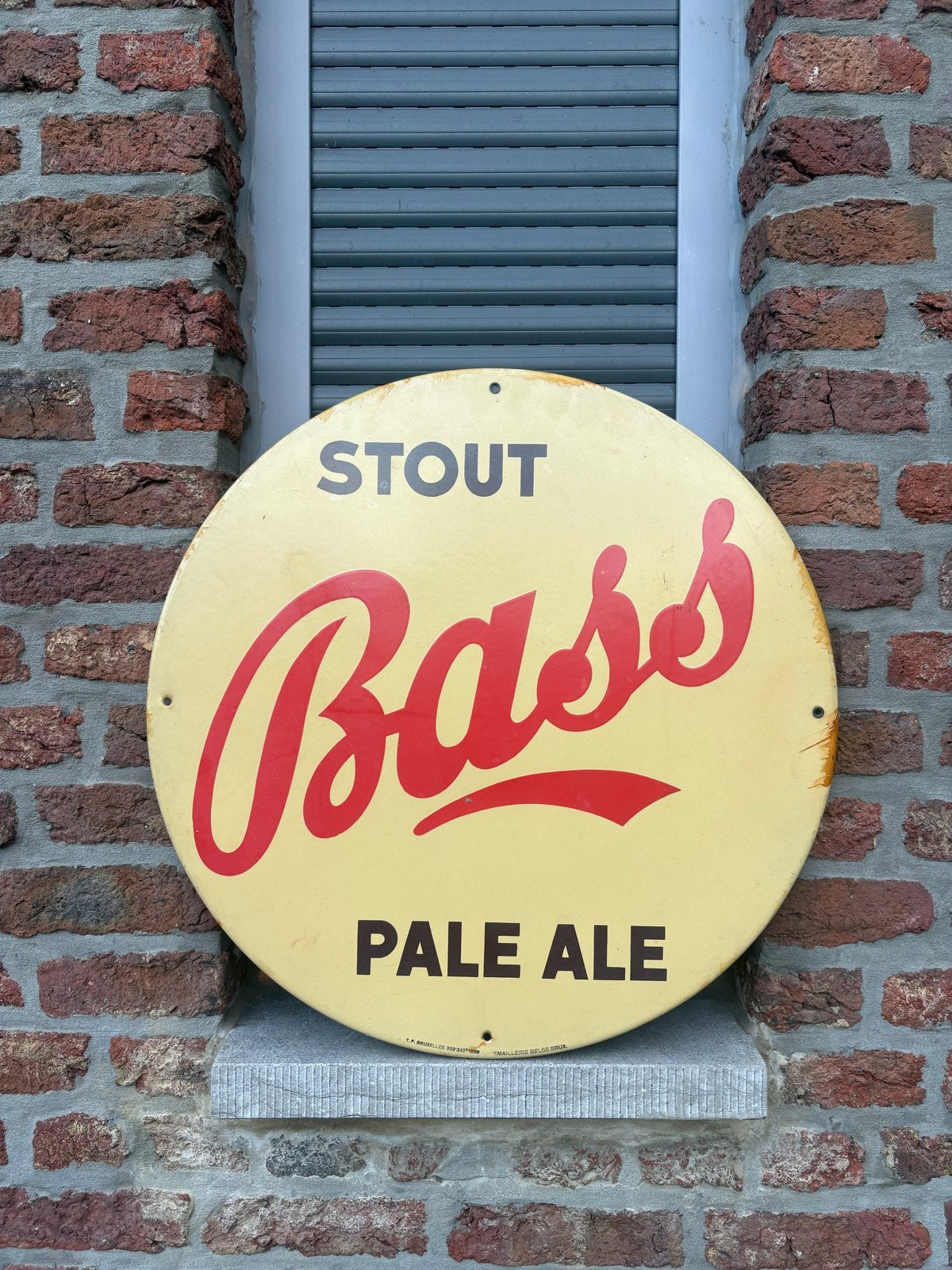 Bass Stout Emaille Reclamebord, Ophalen of Verzenden, Gebruikt, Reclamebord