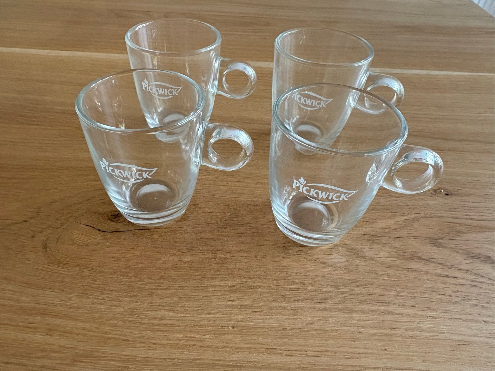 8 theeglazen: 4x Zack RVS & glas, 4x Pickwick, Ophalen, Glas of Glazen, Gebruikt, Overige merken