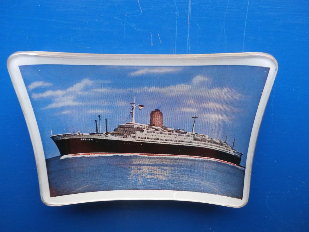 asbak + Aschenbecher + TS Bremen (V) cruise schip + ca. 1960, Ophalen of Verzenden