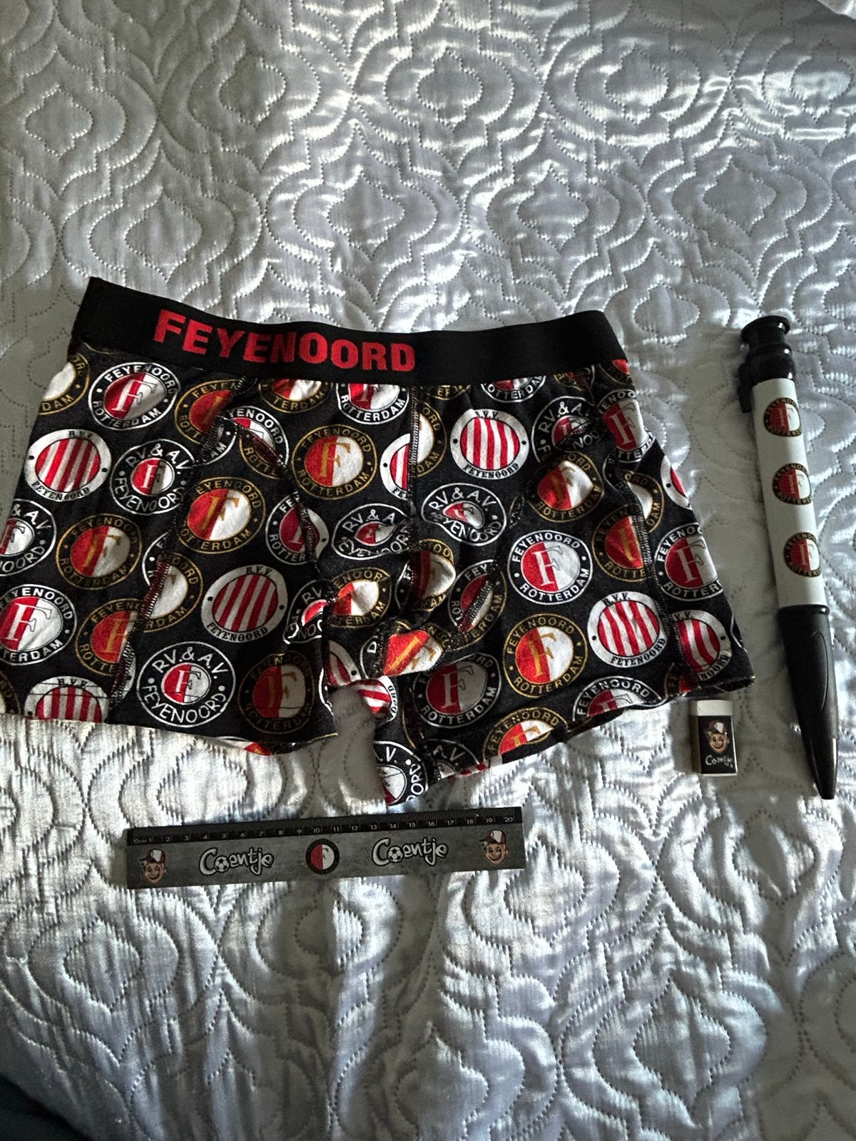 Feyenoord Boxershort, pen, liniaal en gum - Coentje, Ophalen of Verzenden, Gedragen