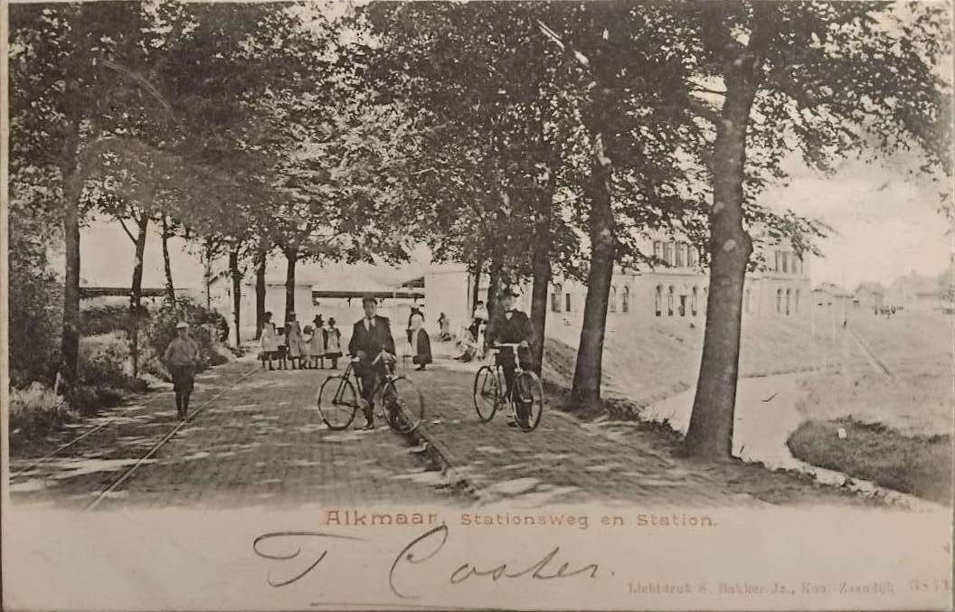Alkmaar Stationsweg (1902) – Gelopen naar Nieuwe Niedorp, Ophalen of Verzenden, Voor 1920, Gelopen, Noord-Holland