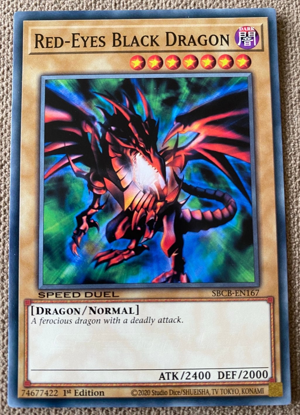 Yu-Gi-Oh! Red-Eyes Black Dragon SBCB 1st Edition !, Hobby en Vrije tijd, Verzamelkaartspellen | Yu-gi-Oh!, Ophalen of Verzenden