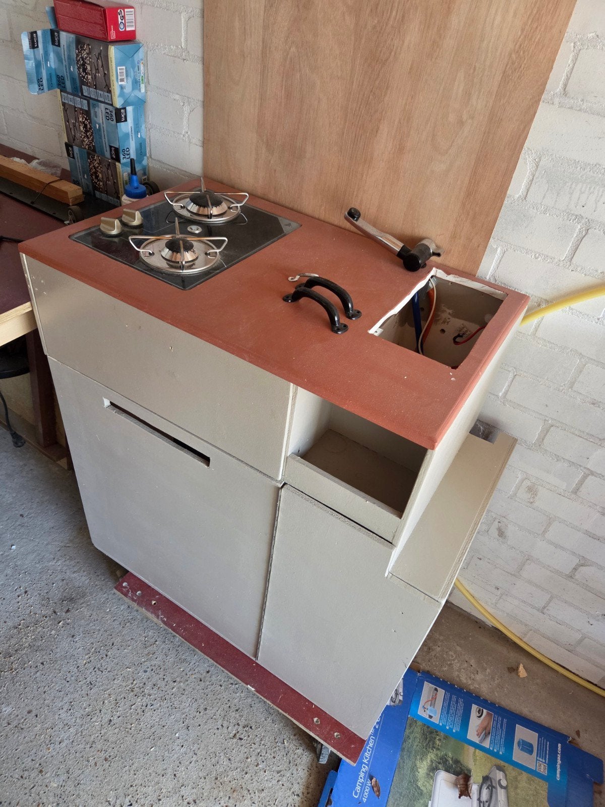 Keukenblok camper met kraan en kookplaat, Ophalen, Gebruikt