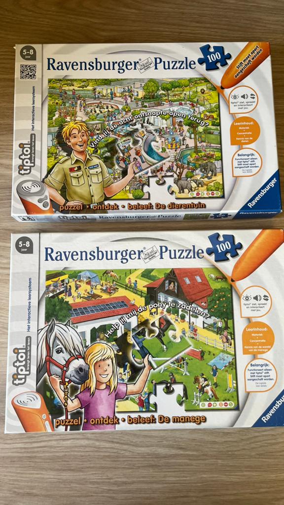 Tiptoi interactieve puzzels, Ophalen of Verzenden, Minder dan 500 stukjes, Zo goed als nieuw, Legpuzzel