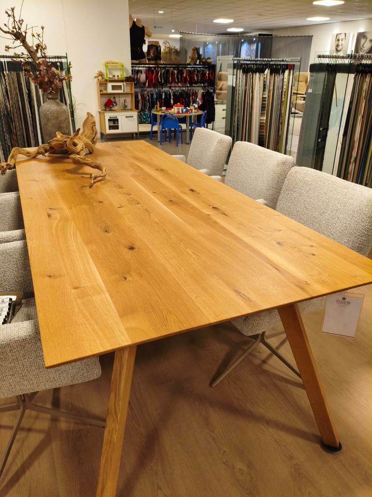 Eettafel eiken250x100 cm., Ophalen, 50 tot 100 cm, Rechthoekig, Nieuw