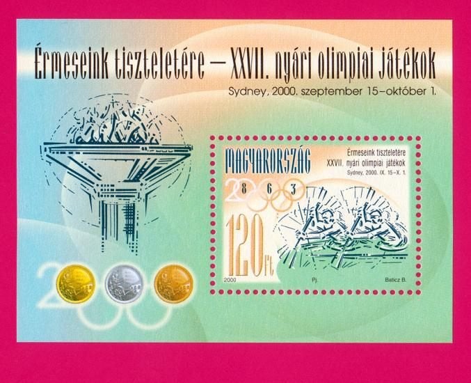 Hongarije, Sport, Olympische spelen, Mi. blok 260 postfris, Postzegels en Munten, Verzenden, Postfris