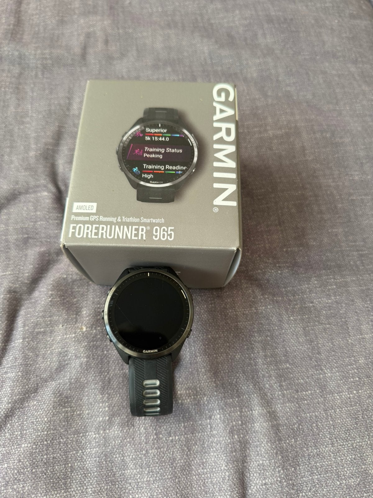 Garmin Forerunner 965, Sieraden, Tassen en Uiterlijk, Sporthorloges, Verzenden, Zwart, Zo goed als nieuw, Waterdicht