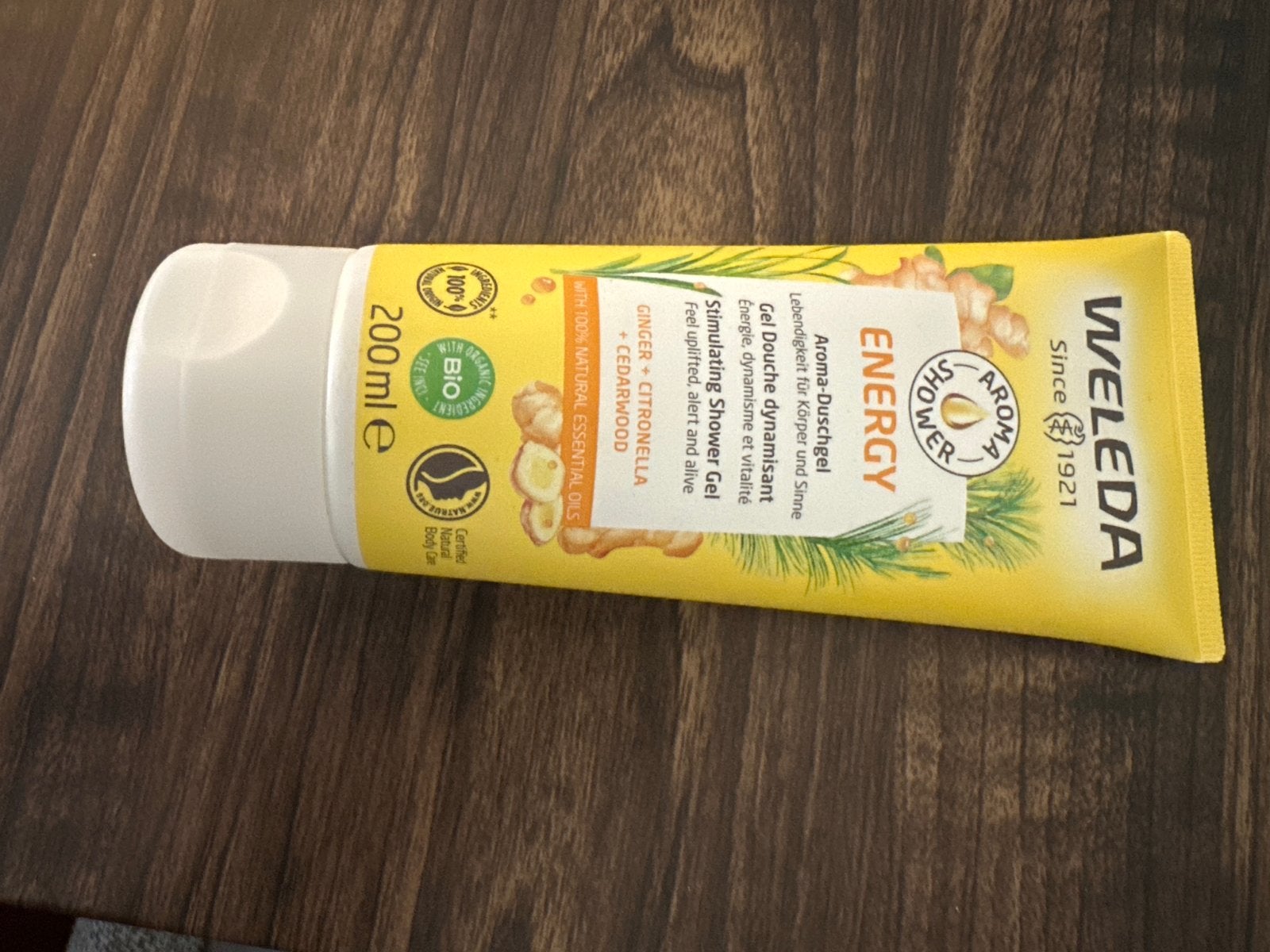 Weleda Energy Douchegel Gember Citronella Cedarwood 200ml, Ophalen, Nieuw, Bad & Douche