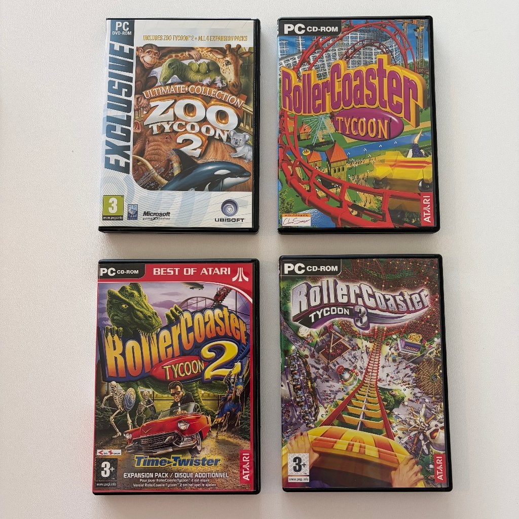 Zoo Tycoon 2 Ultimate Collection + RollerCoaster Tycoon, Spelcomputers en Games, Games | Pc, Zo goed als nieuw, Strategie en Constructie